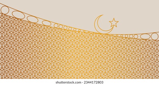 Arabic pattern golden. Islamic ornament vector. Geometric shape. Texture arabian traditional motif. Ramadan Kareem Arabic pattern. Geometric seamless ornamental arabic symbol gold background.
