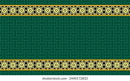 Arabic pattern green background. Islamic ornament vector. 3d geometric shapes. Traditional Arabic motif texture