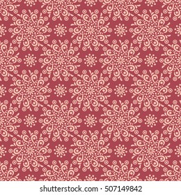 Arabic pattern. Indian, islamic, ethnic, oriental motifs. Mandala seamless pattern. Bohemian background. Print for fabric and paper. Vector illustration
