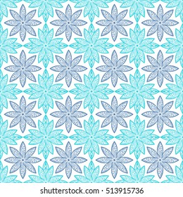 Arabic pattern. Indian, islamic, ethnic, oriental motifs. Mandala seamless pattern. Bohemian background. Print for fabric and paper. Vector illustration