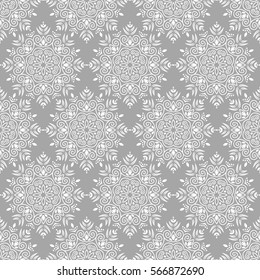 Arabic pattern. Indian, islamic, japanese motifs. Mandala seamless pattern. Ethnic bohemian background. Wrapping and scrapbook paper. Print for fabric. Vector illustration