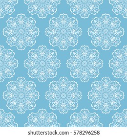 Arabic pattern. Indian, islamic, japanese motifs. Mandala seamless pattern. Ethnic bohemian background. Wrapping and scrapbook paper. Print for fabric. Vector illustration