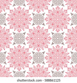 Arabic pattern. Indian, islamic, japanese motifs. Mandala seamless pattern. Ethnic bohemian background. Wrapping and scrapbook paper. Print for fabric. Vector illustration