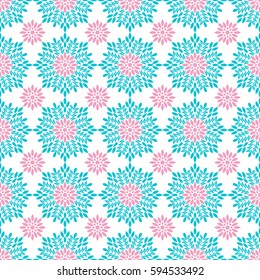 Arabic pattern. Islamic, indian, japanese motifs. Mandala seamless pattern. Ethnic bohemian background. Wrapping and scrapbook paper. Abstract flower. Print for fabric. Vector illustration.
