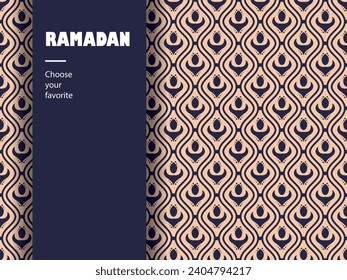 Patrón árabe Papel mural islámico de Ramadán sin costuras de fondo vectorial ornamental 