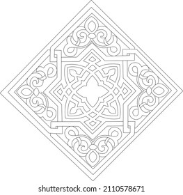 arabic pattern on square tiles oriental style