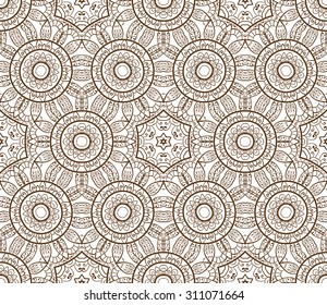 Arabic pattern. Seamless vector background. Mandala. Vintage decorative elements. Hand-drawn highly detailed background. Islam, Arabic, Indian, ottoman motifs.