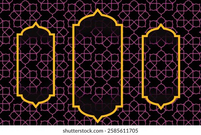 Arabic Pattern Vector Design with Premium Quality with Doors.