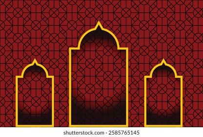 Arabic Pattern Vector Design with Premium Quality with Doors.