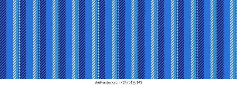 Arabisches Muster vertikaler Stoff, Titel Hintergrund Streifen Textil. Wiederholung Nahtlose Texturlinien der Vektorgrafik in Blau und Leinenfarbe.