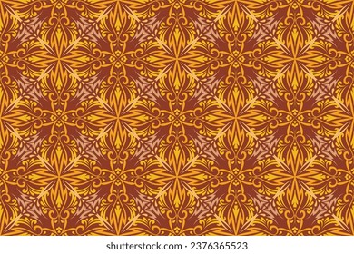 arabic pattern. White and gold background with Arabic ornament. Pattern, background and wallpaper for your design. Textile ornament. Vector illustration.