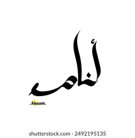 Arabic patterns with name of (Anaam) . Classic arabic name on vector illustration.