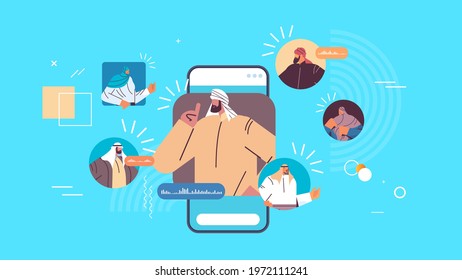 arabic people communicating in instant messengers by voice messages audio chat app social media online communication