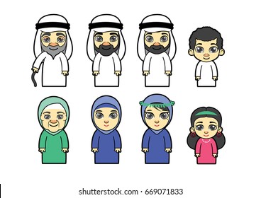 Arabic People With Gulf Uniform