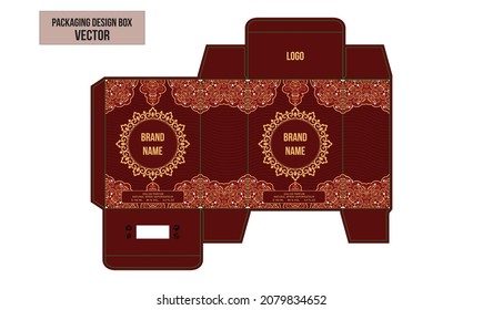 Arabic Perfum Box Design Maroon  Gold