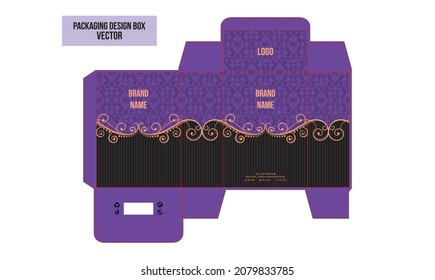 Arabic Perfum Box Design Purple, Black and Gold color