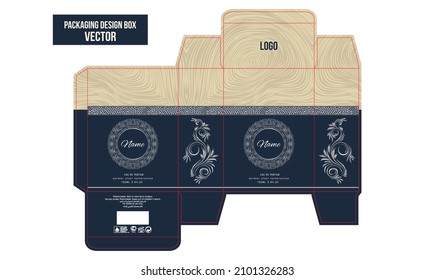 Arabic perfume box design Blue and Beach