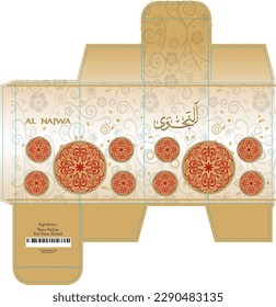 Arabic Perfume Packaging Design Oriential Style Sleev Cut Box Template for Your Product