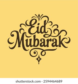 Arabic phrase eid mubarak in calligraphy. vector