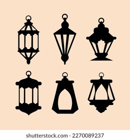 Arabic ramadan lantern, simple ramadan Kareem arabic caligraphy vector , Eid Mubarak Greeting Line icon minimal vector design