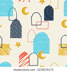 Arabic Ramadan Ornaments Vector Seamless Pattern