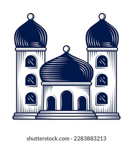 arabic religious ancient mosque icon isolated