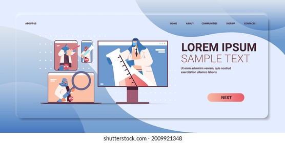 arabic researchers discussing during video call arab scientists making chemical experiments molecular engineering