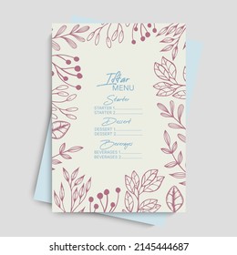 Arabic restaurant menu. Ramadan greeting card. Iftar Party Vector