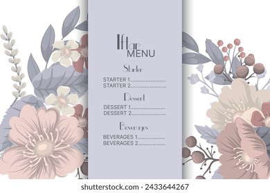 Arabic restaurant menu. Ramadan greeting card. Iftar Party Vector