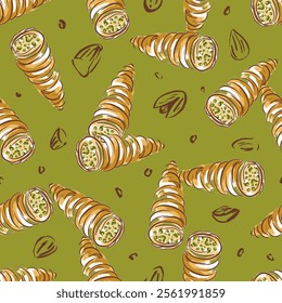 Arabic Rolls Sweet Vector Seamless Pattern