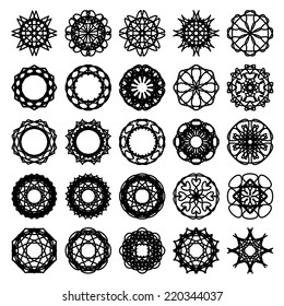 Arabic round ornament set. Vector symbols collection