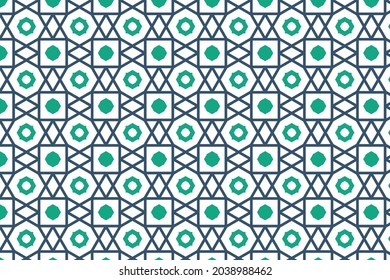 Arabic seamless monochrome geometric pattern design