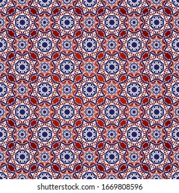 Arabic seamless ornament. Abstract background. Traditional eastern pattern with ethnic style. Mosaic motifs. Vector