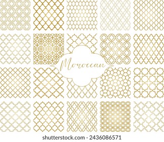 Arabic seamless pattern. Arabian ornament bundle. Moroccan vector ornament