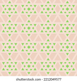 Arabic seamless pattern beige green pastel color, background for design and decoration, vector illustration