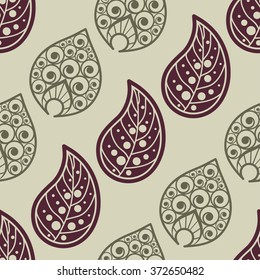 Arabic seamless pattern, floral background. Henna design.  Abstract texture Vector
