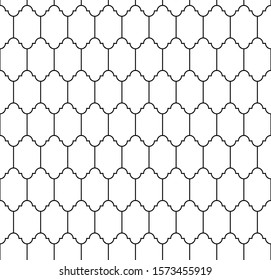 Arabic seamless pattern grid lantern shapes tiles.