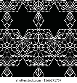 Arabic seamless pattern. Islamic abstract ornament, use for print and fashion design. Dotted mosaic ethnic trellis pattern. Vector illustration.