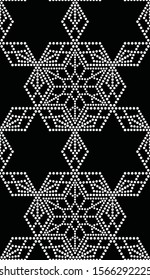 Arabic seamless pattern. Islamic abstract ornament, use for print and fashion design. Dotted mosaic ethnic trellis pattern. Vector illustration.