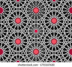 Arabic seamless pattern. Islamic geometric ornament. Vector seamless background.