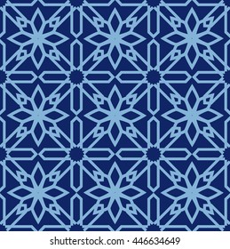 Arabic seamless pattern. Mosaic Oriental Ornaments. Vector illustration.