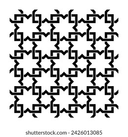 Arabic seamless pattern set - Islamic design, black and white geometric art