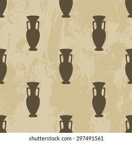 Arabic seamless pattern vase grunge background- vector illustration