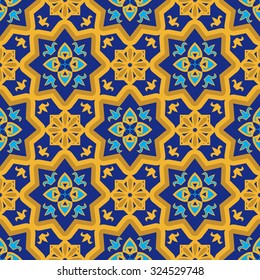Arabic seamless patterns. Colorful background - vector illustration