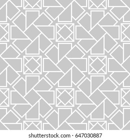 Arabic seamless patterns. Gray ornaments for textile and fabric