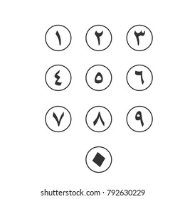 Arabic set phone number vector template