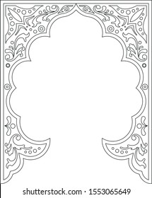 Arabic style arc, architectural element, ornament, vector 