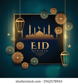 arabic style artistic eid mubarak background