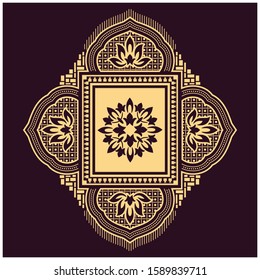 Arabic style beautiful frame.Creative art golden element for design template and invitation card designs.