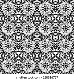 Arabic style black and white seamless pattern, EPS8 - vector graphics.